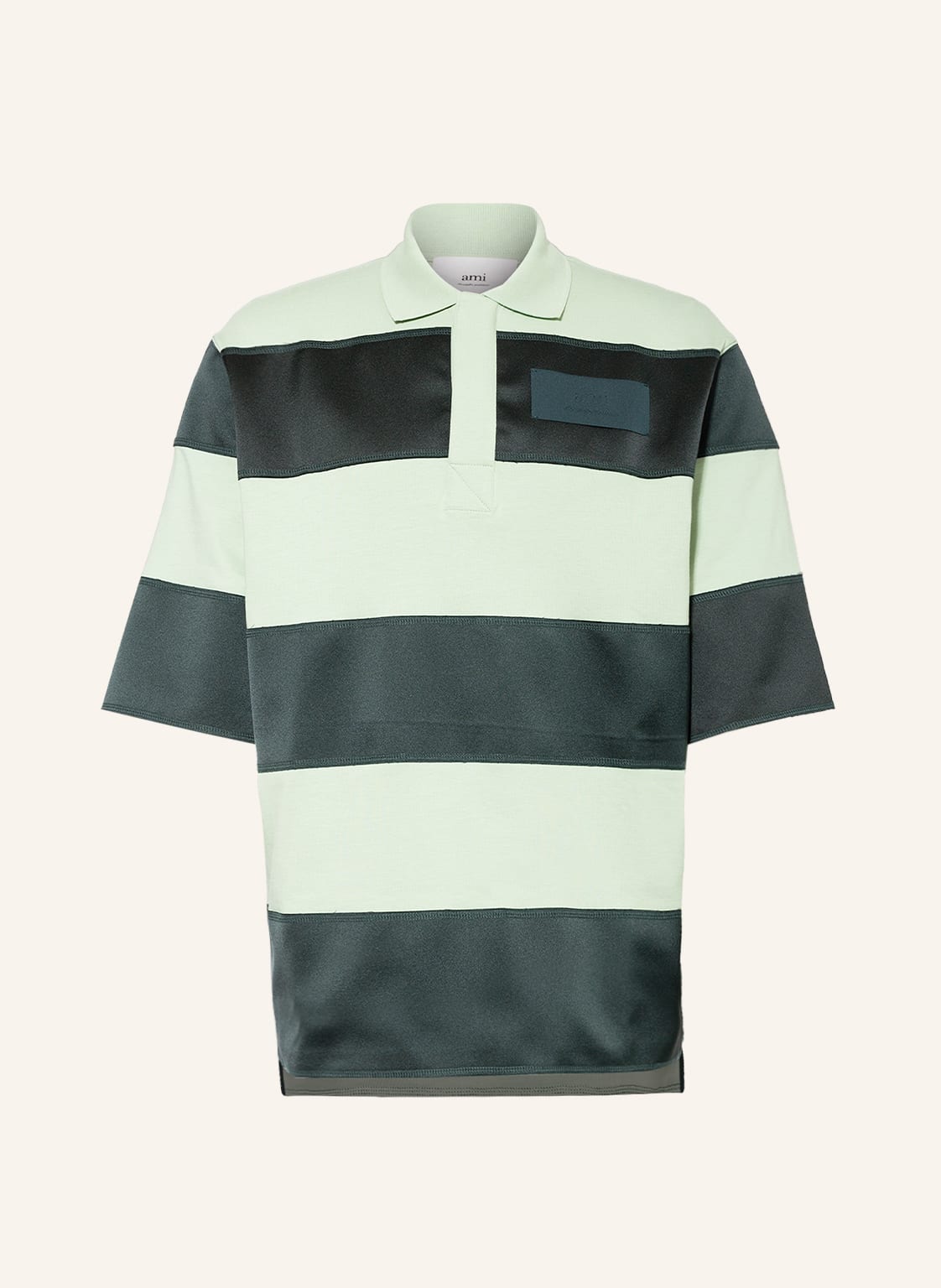 Image of Ami Paris Oversized-Poloshirt gruen