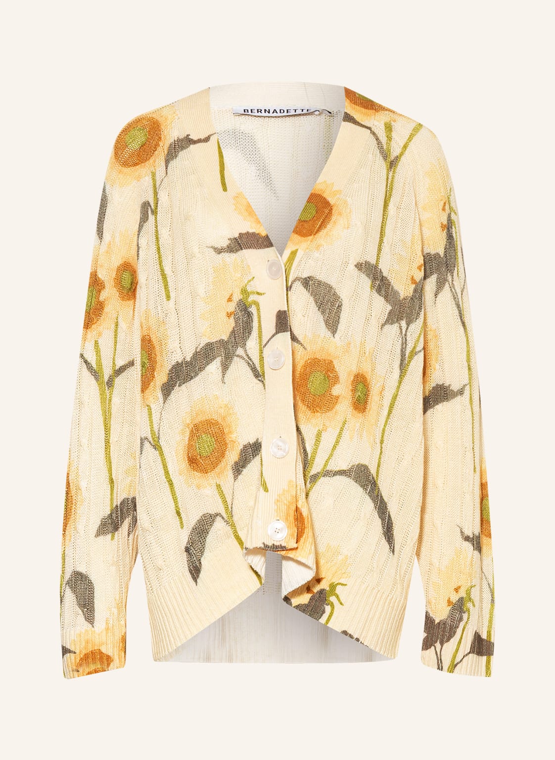 Image of Bernadette Oversized-Strickjacke Zuri Aus Leinen gelb