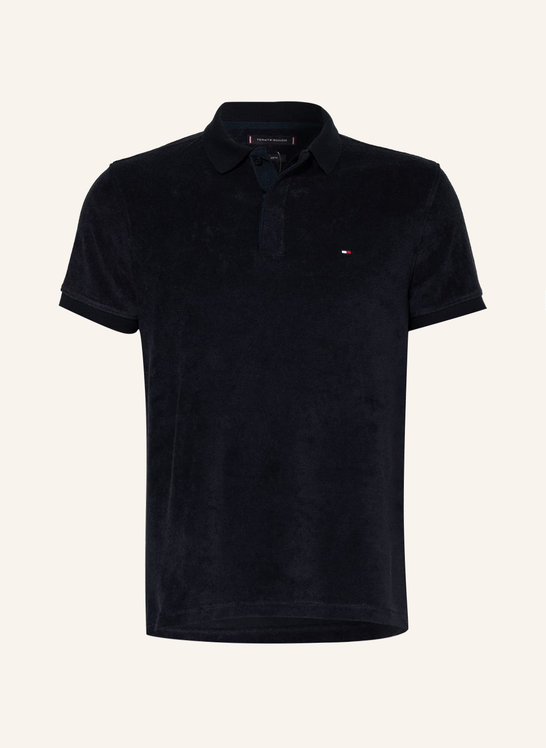 Image of Tommy Hilfiger Frottee-Poloshirt Regular Fit blau