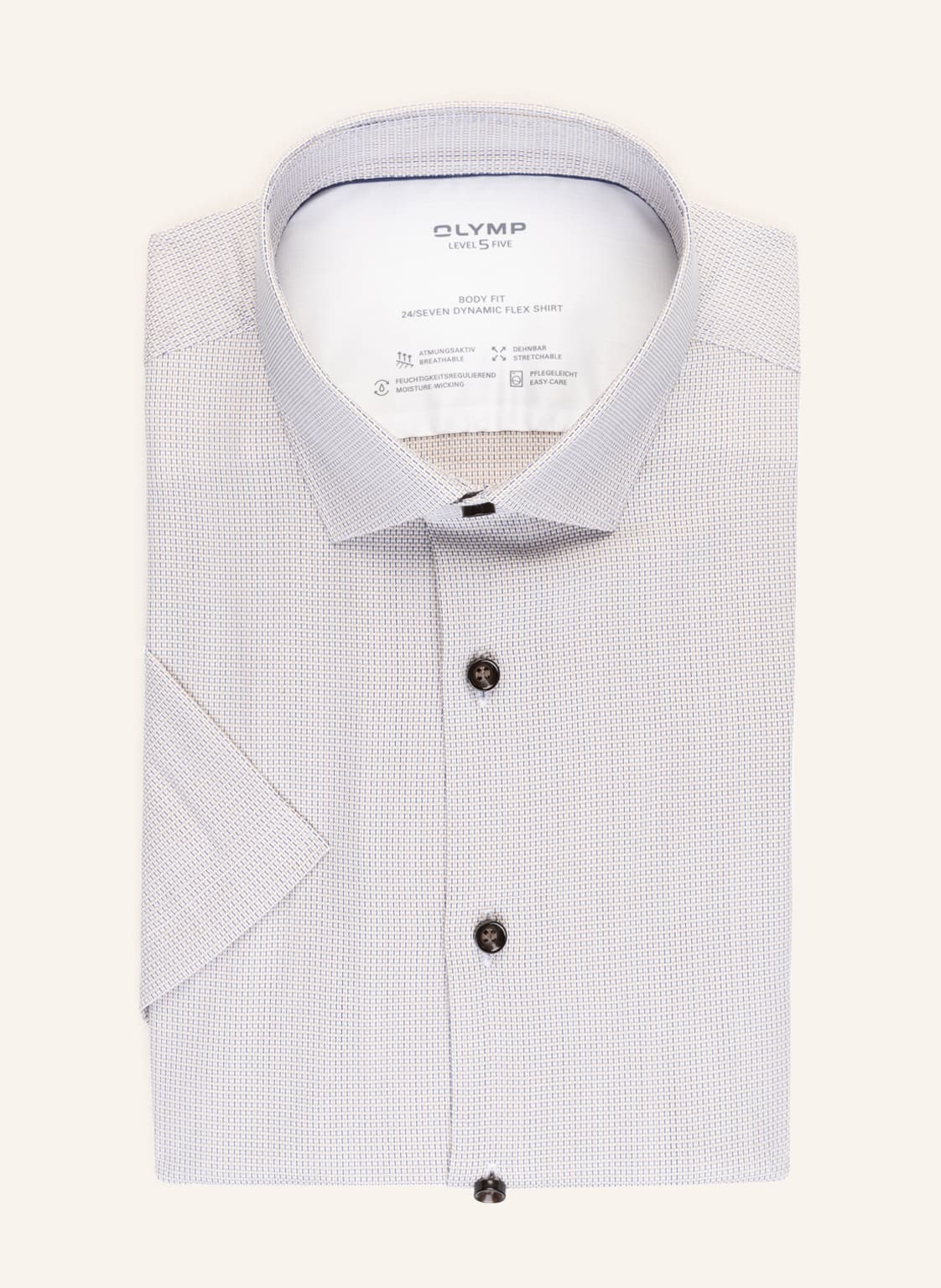 Image of Olymp Kurzarm-Hemd Level Five Body Fit braun