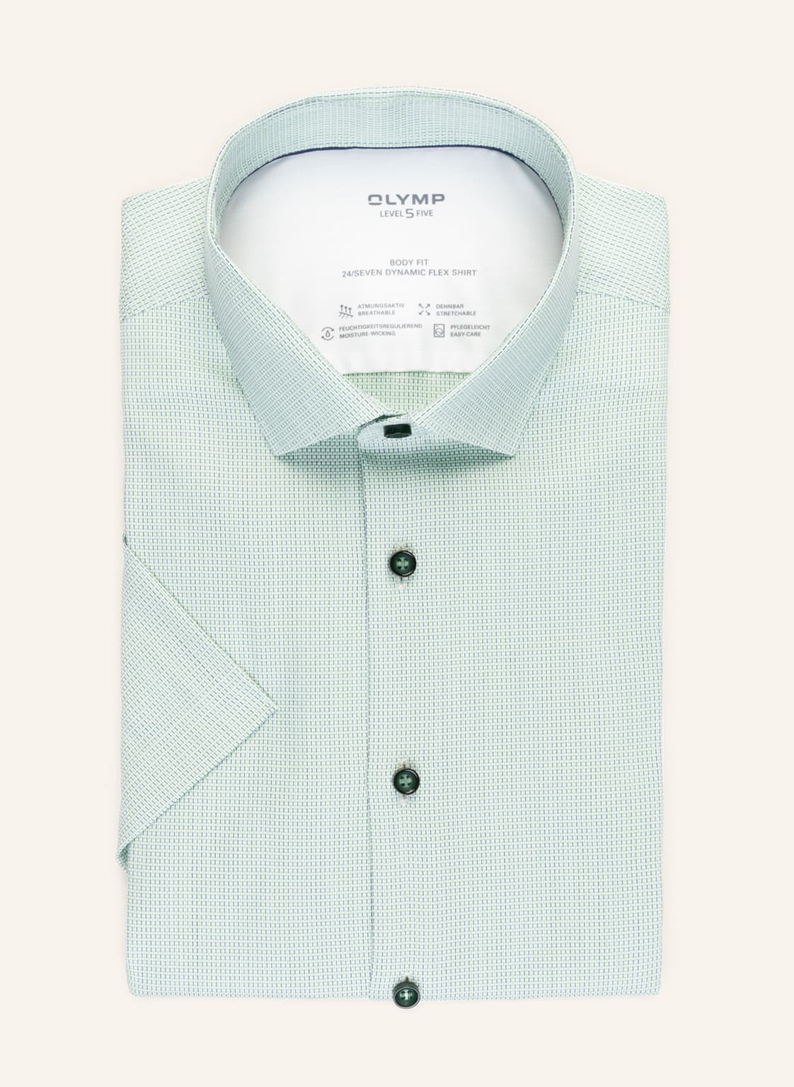 Image of Olymp Kurzarm-Hemd Level Five Body Fit gruen