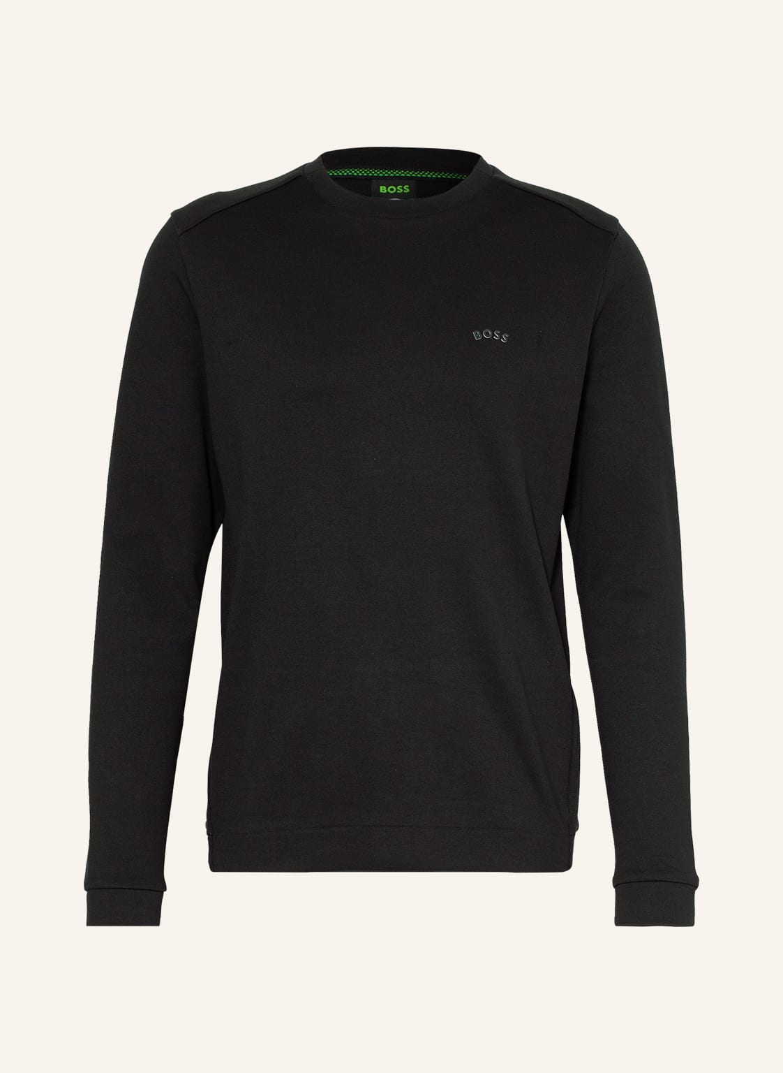 Image of Boss Longsleeve Salbo Im Materialmix schwarz