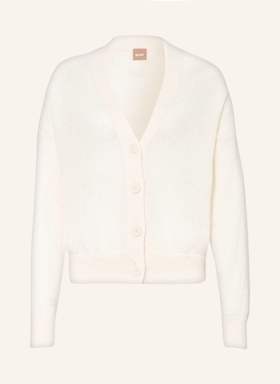 Image of Boss Oversized-Strickjacke Foleda weiss