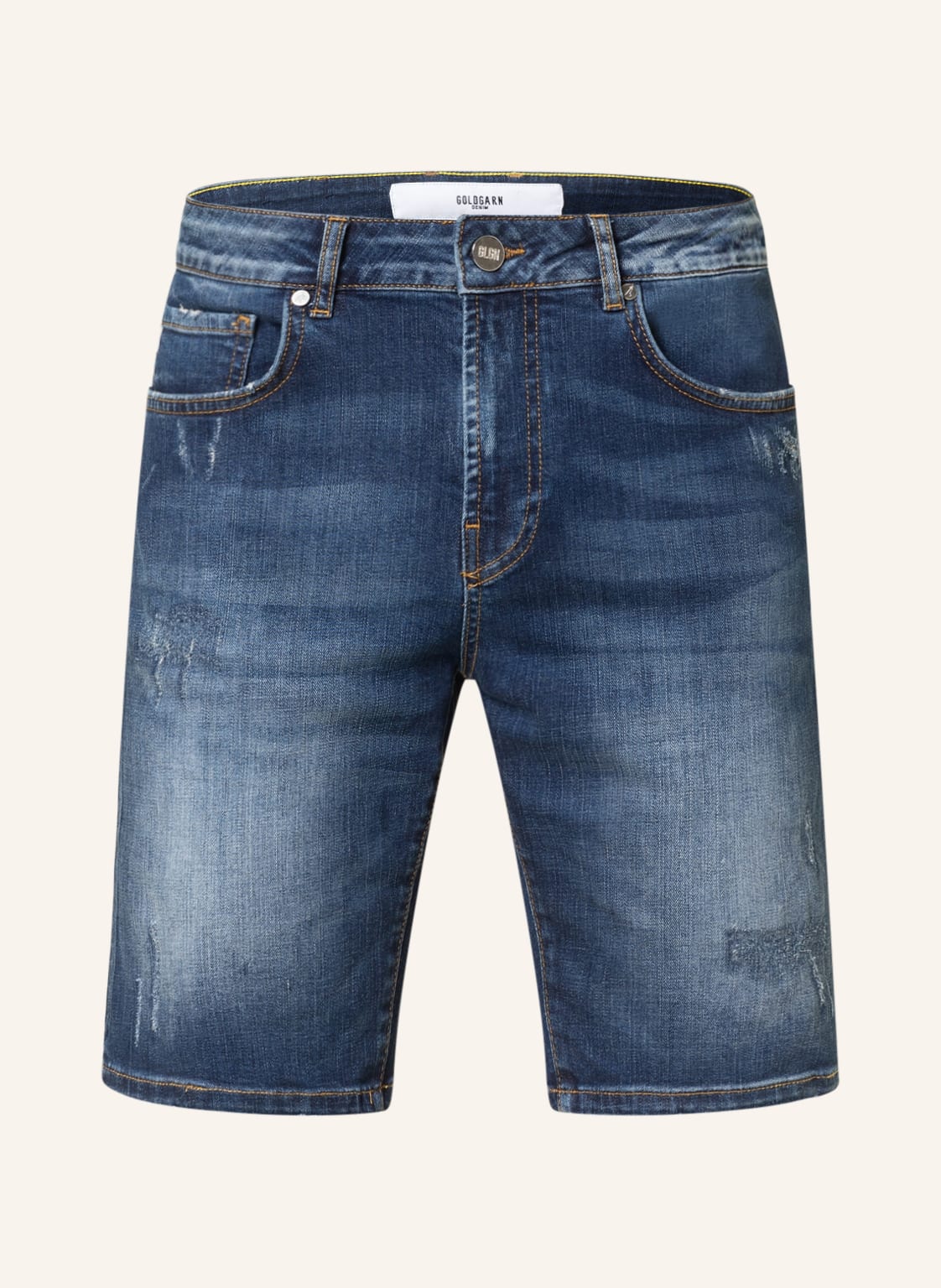 Image of Goldgarn Denim Jeansshorts Planken Regular Fit blau