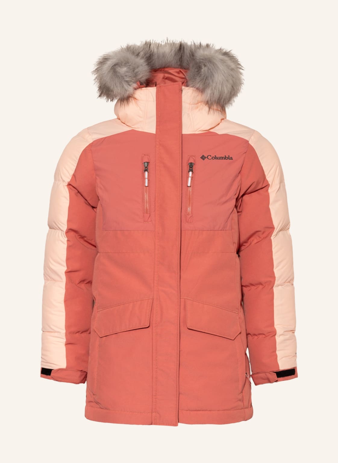 Image of Columbia Parka Marquam Mit Abnehmbarem Kunstfell rot