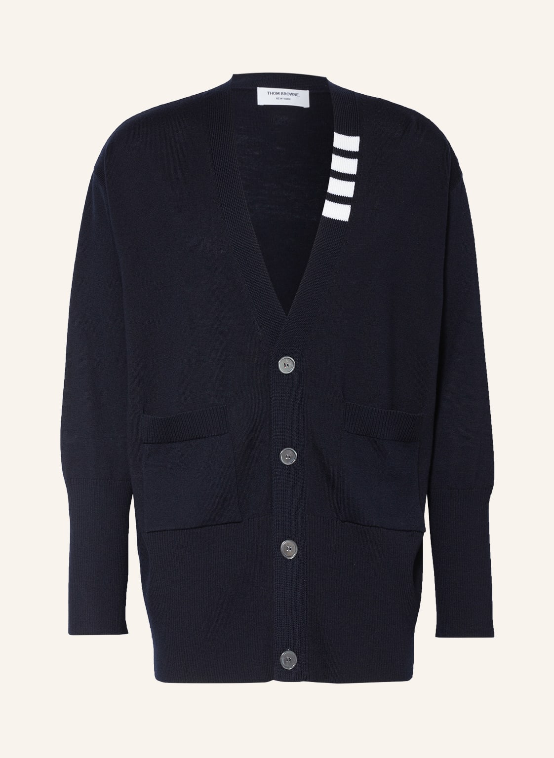 Image of Thom Browne. Oversized-Strickjacke blau