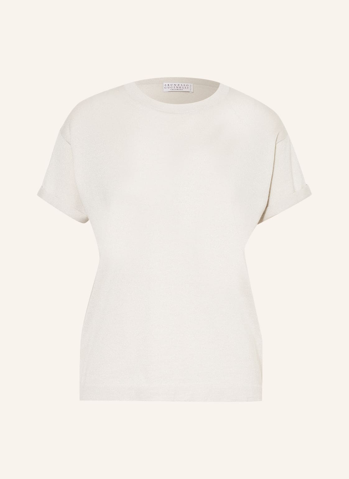 Image of Brunello Cucinelli T-Shirt Mit Cashmere Und Glitzergarn weiss