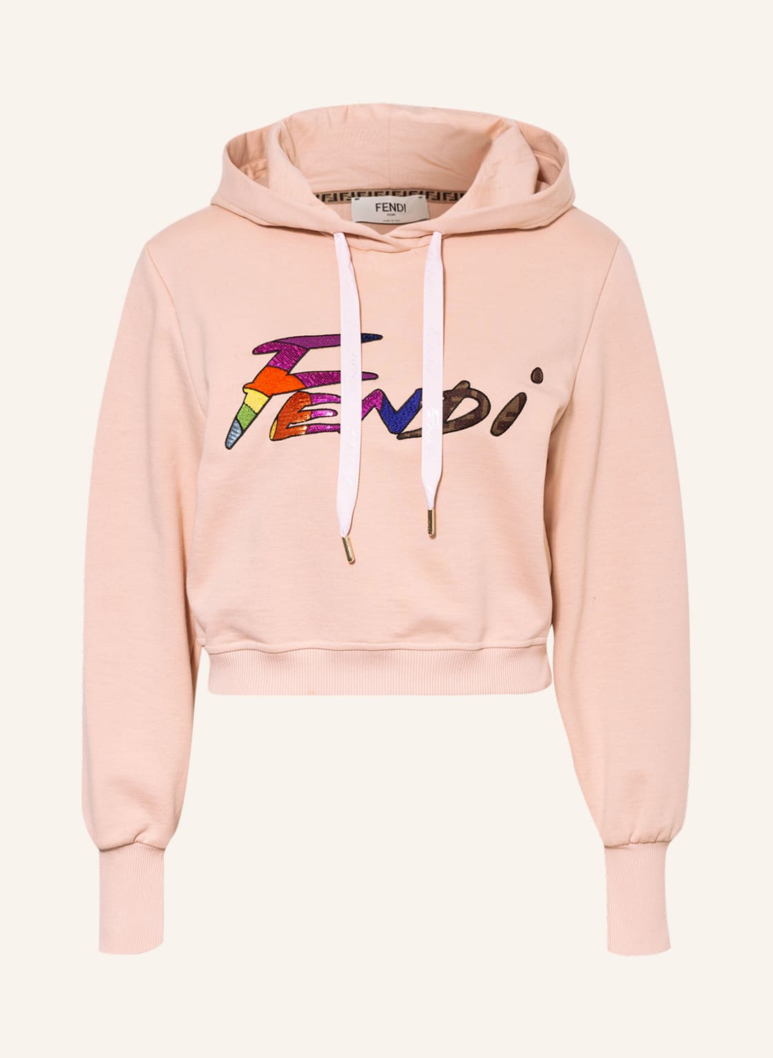 Image of Fendi Cropped-Hoodie rosa