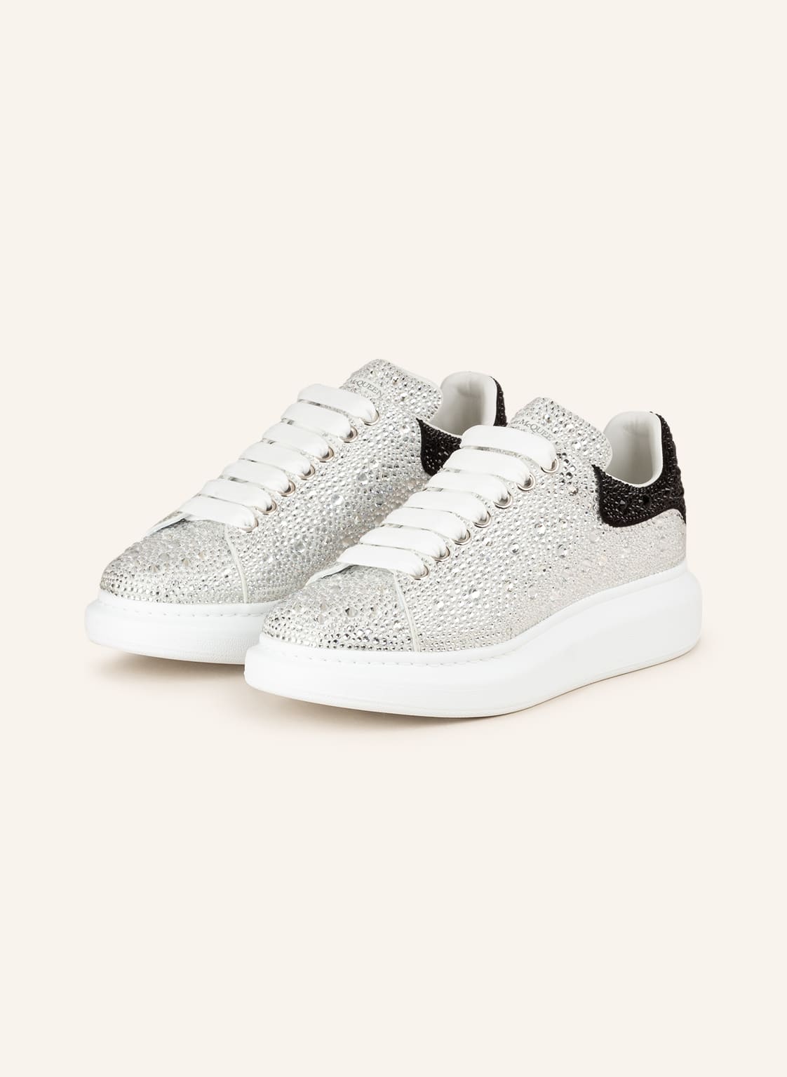 Image of Alexander Mcqueen Sneaker Mit Schmucksteinen weiss