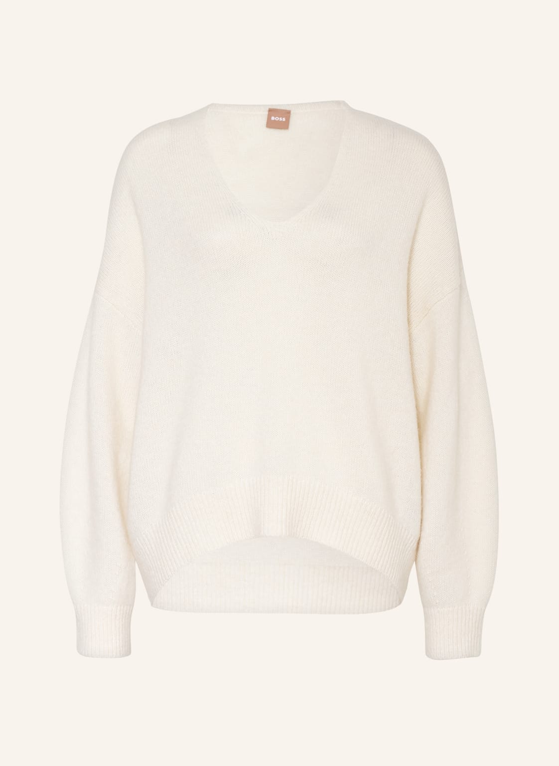 Image of Boss Oversized-Pullover Fondianan Mit Alpaka weiss