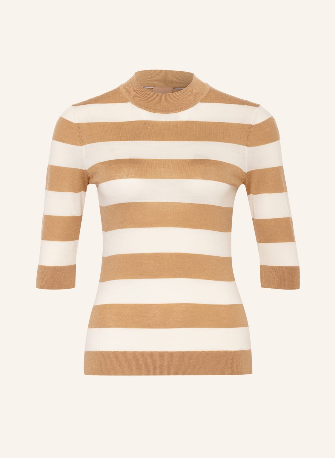 Image of Boss Strickshirt Faleenas Aus Merinowolle Mit 3/4-Arm beige