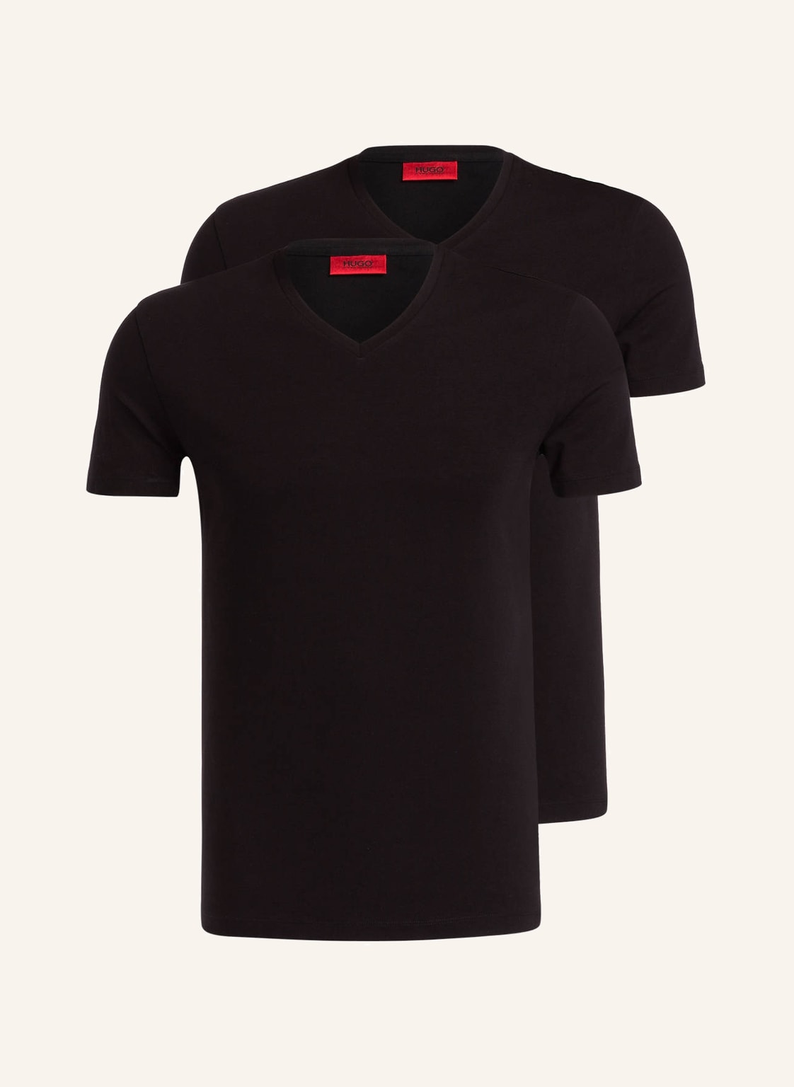 Image of Hugo 2er-Pack V-Shirts schwarz