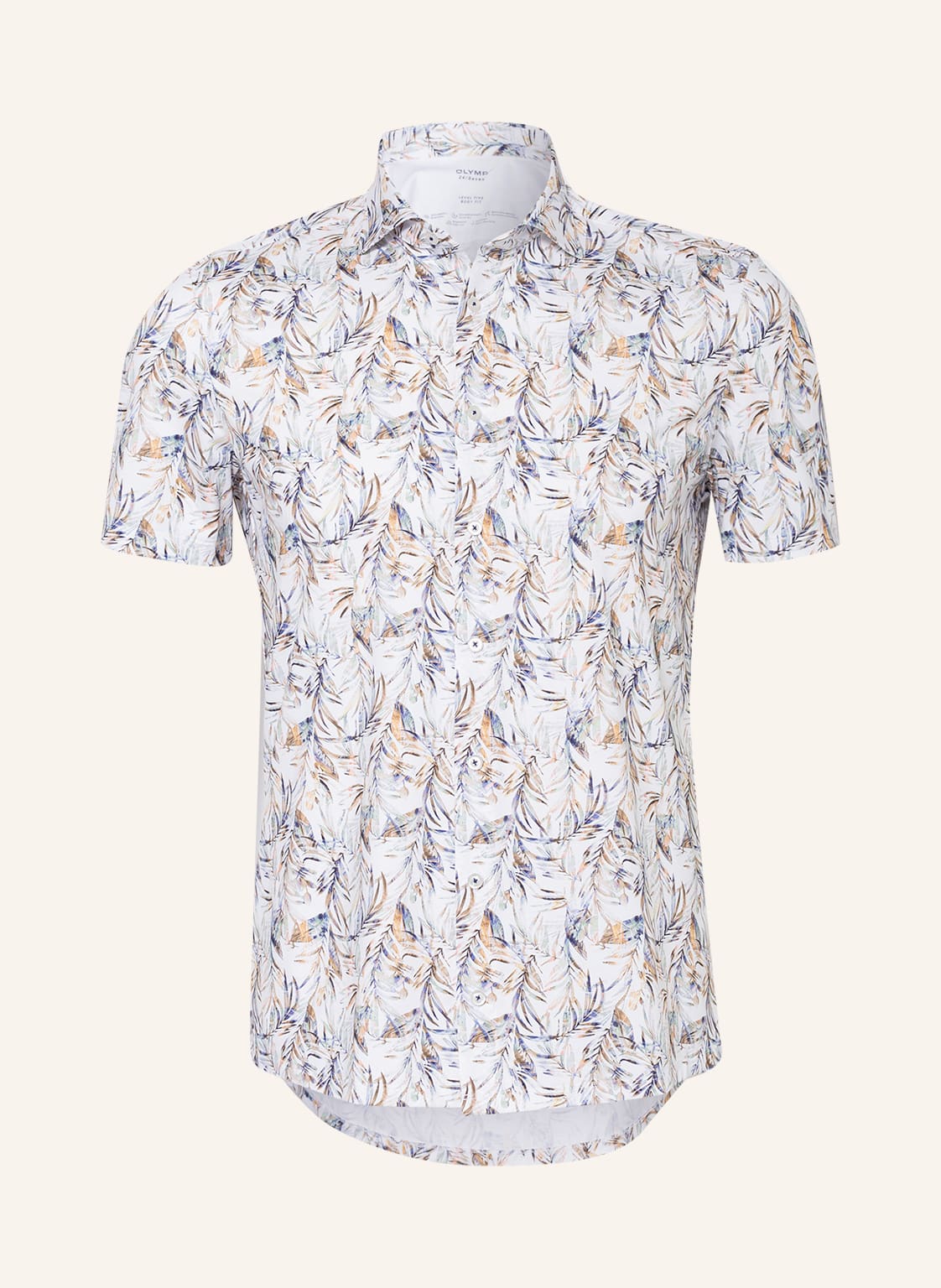 Image of Olymp Kurzarm-Hemd Level Five Body Fit beige
