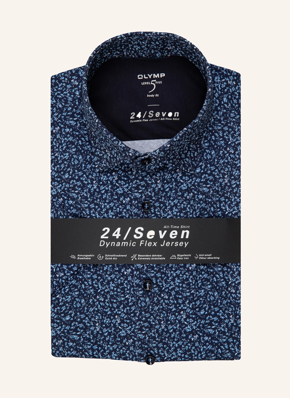 Image of Olymp Kurzarm-Hemd Level Five 24/Seven Body Fit blau