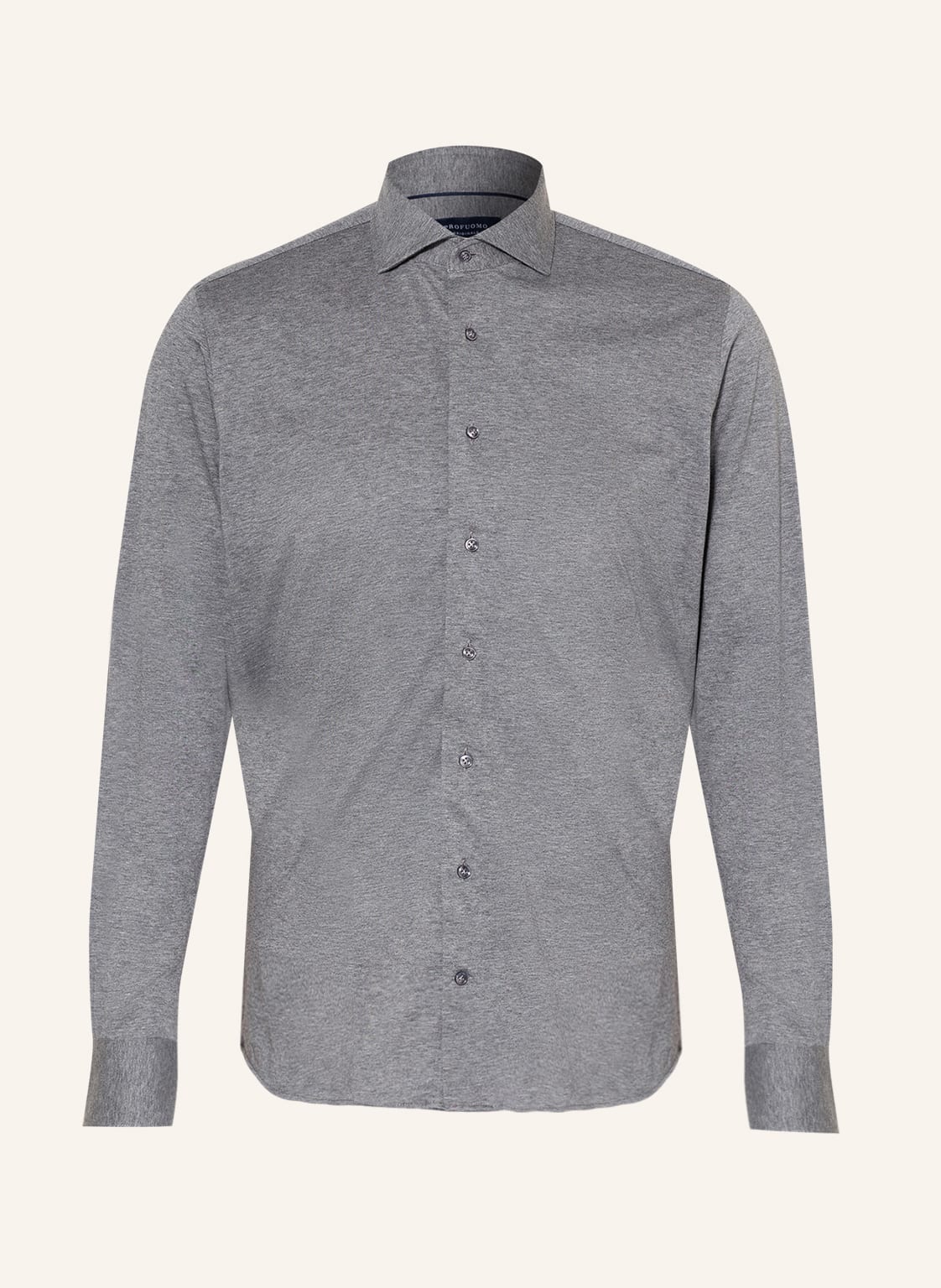 Image of Profuomo Jerseyhemd The Knitted Shirt Slim Fit grau