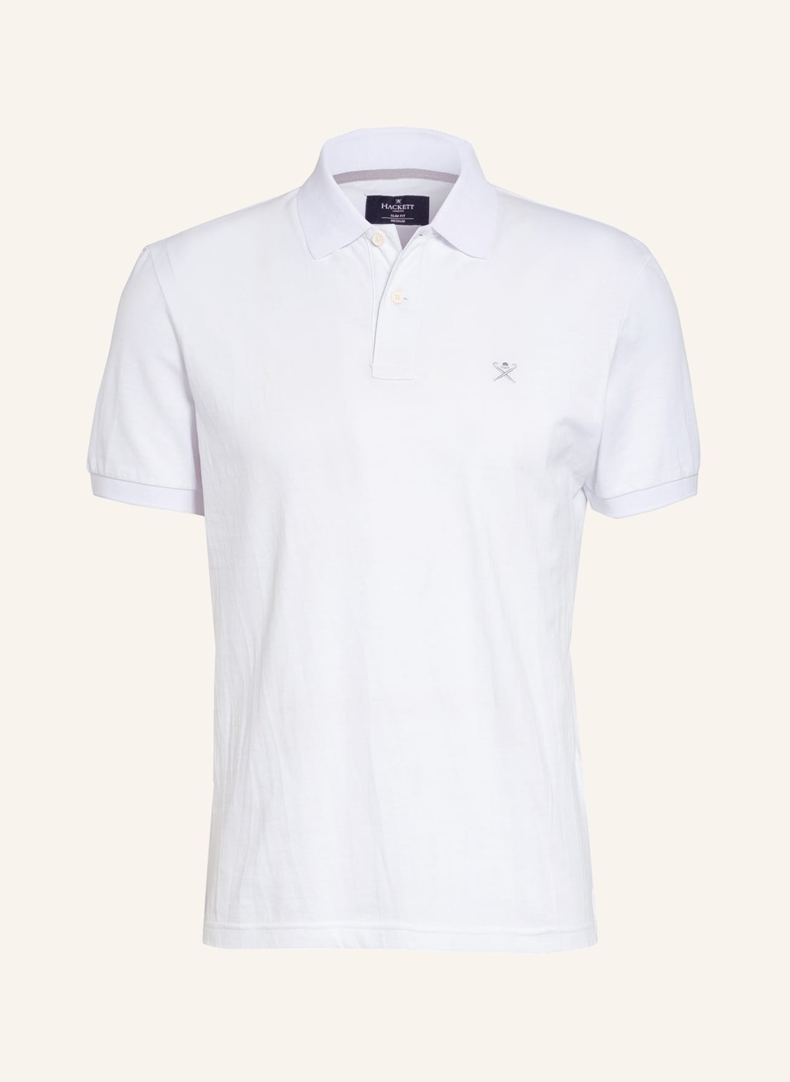 Image of Hackett London Piqué-Poloshirt Slim Fit weiss