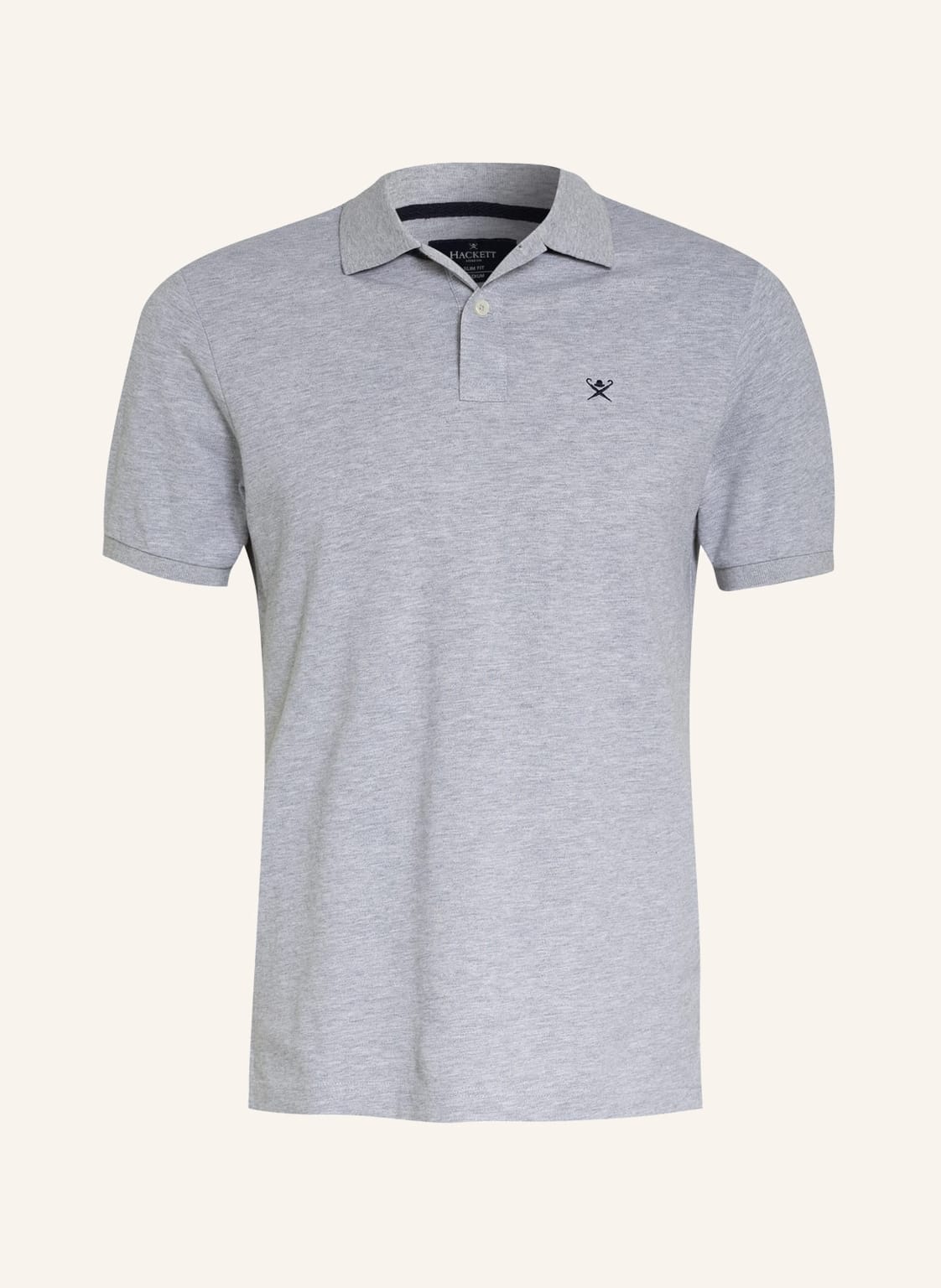 Image of Hackett London Piqué-Poloshirt Slim Fit grau