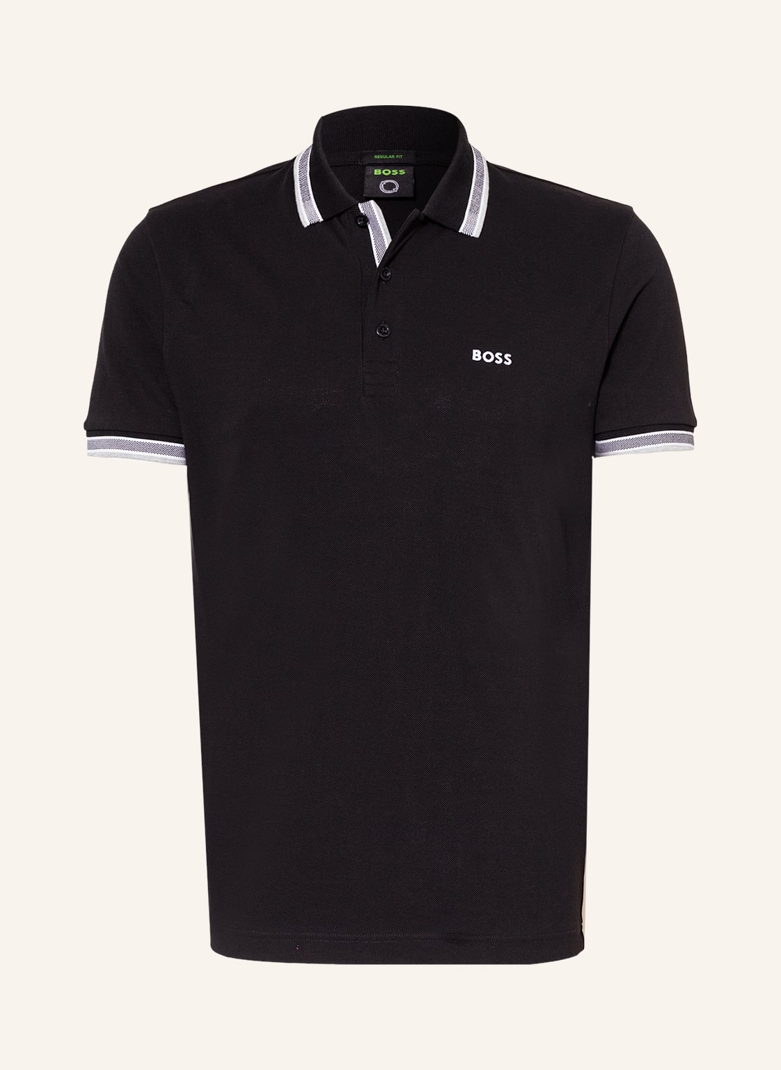 Image of Boss Piqué-Poloshirt Paddy Curved Regular Fit schwarz