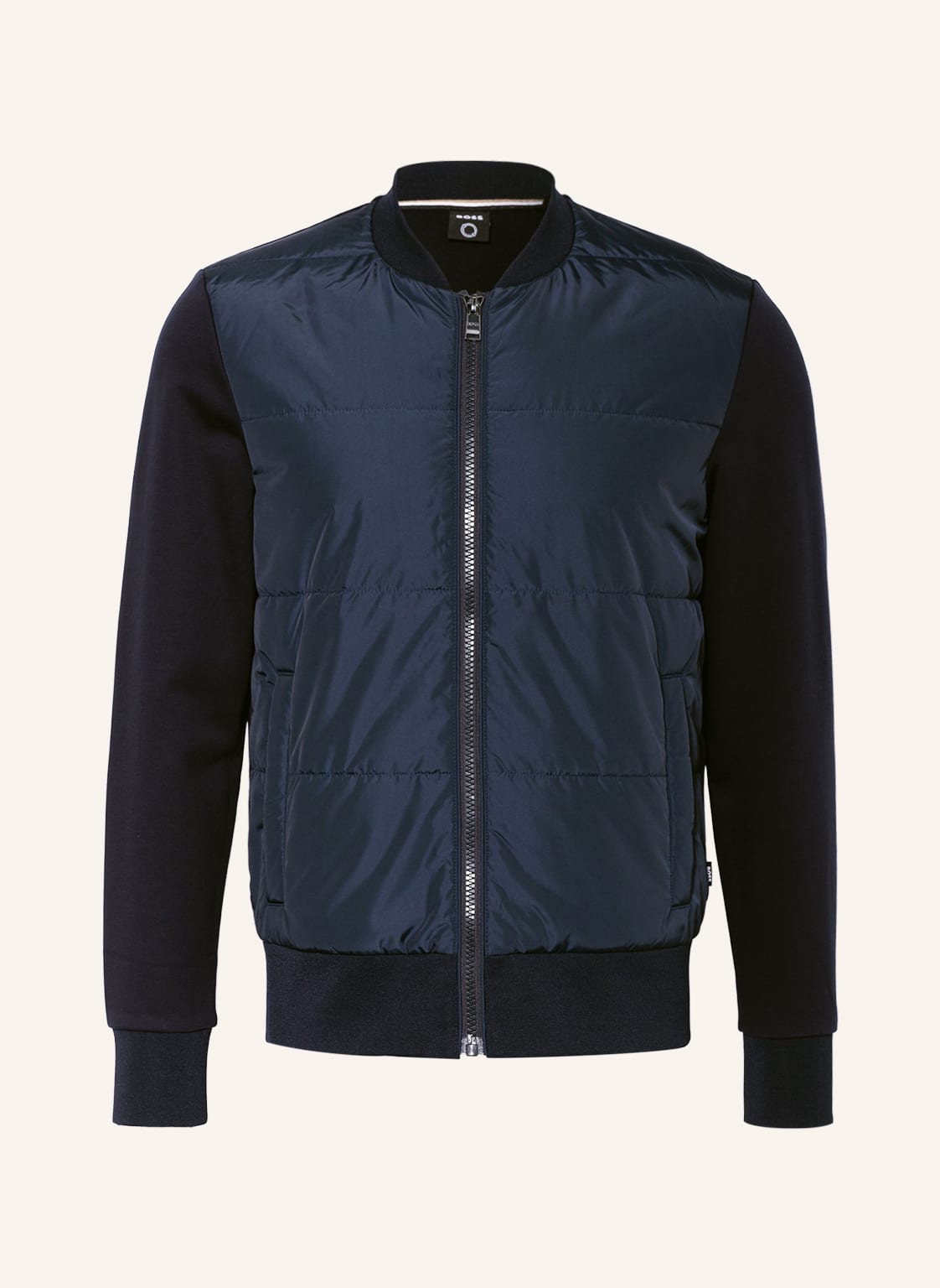 Image of Boss Sweatjacke Skiles Im Materialmix blau
