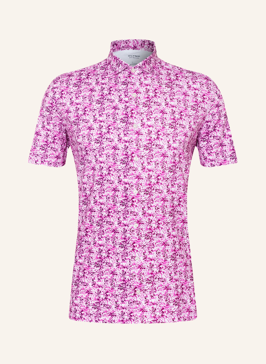 Image of Olymp Kurzarm-Hemd Luxor 24/Seven Modern Fit Aus Jersey violett