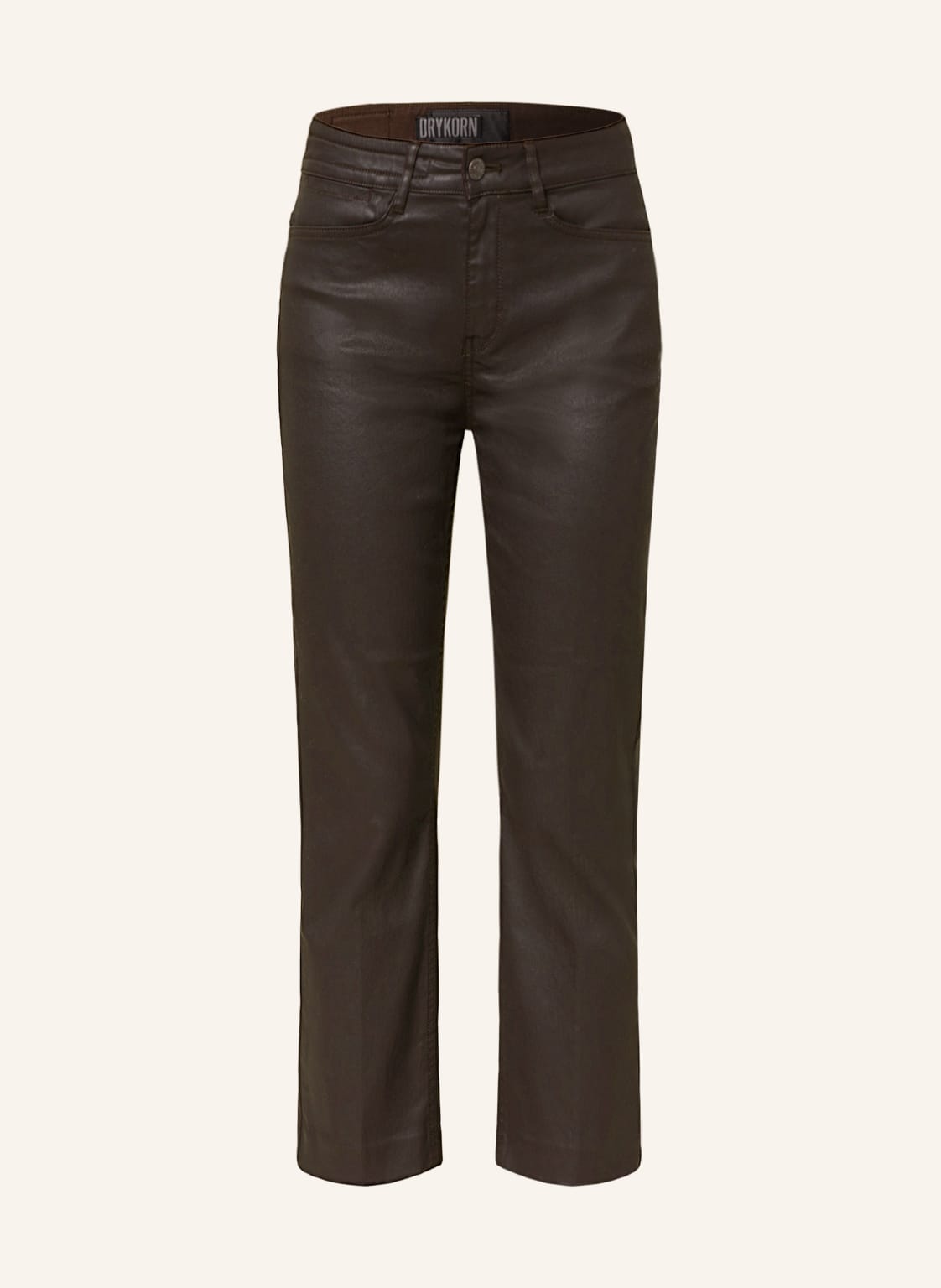 Image of Drykorn 7/8-Hose Speak In Lederoptik braun