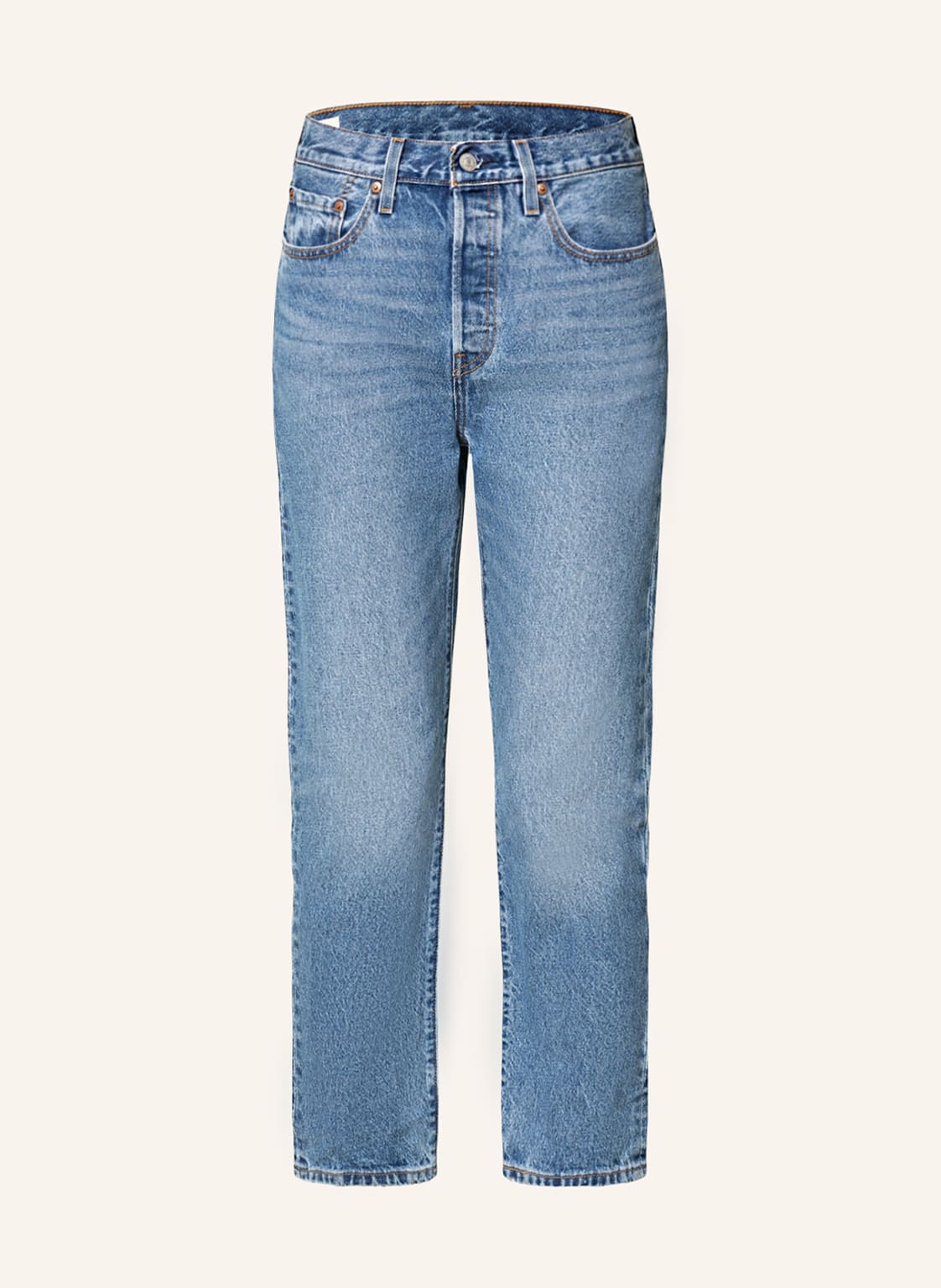 Image of Levi's® Straight Jeans 501 Original Cropped blau