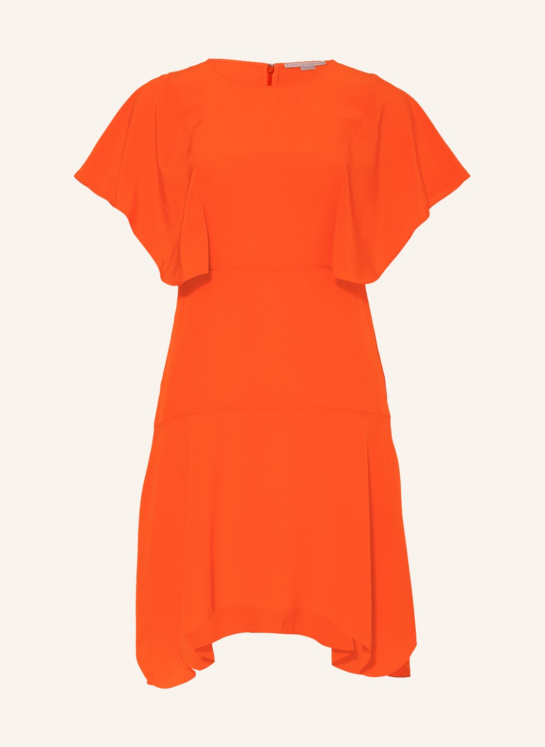 Image of Stella Mccartney Cocktailkleid Aus Seide Mit Volants orange