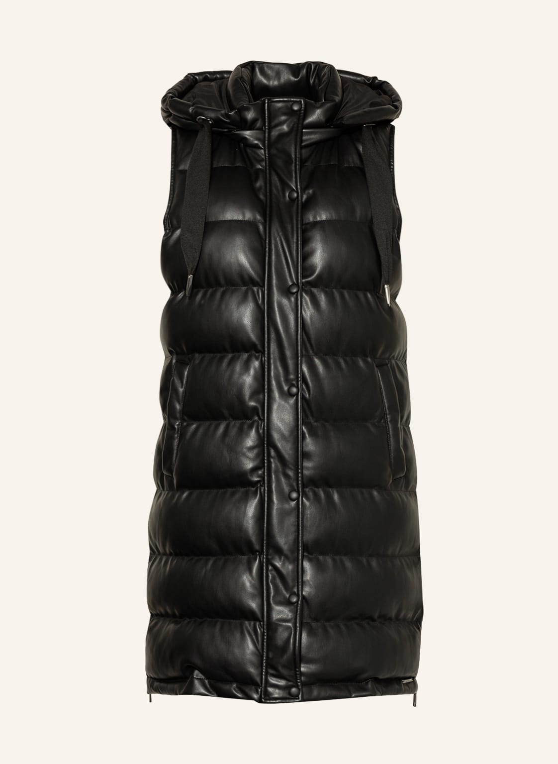 Image of Rino & Pelle Steppweste Cameron In Lederoptik Mit Abnehmbarer Kapuze schwarz