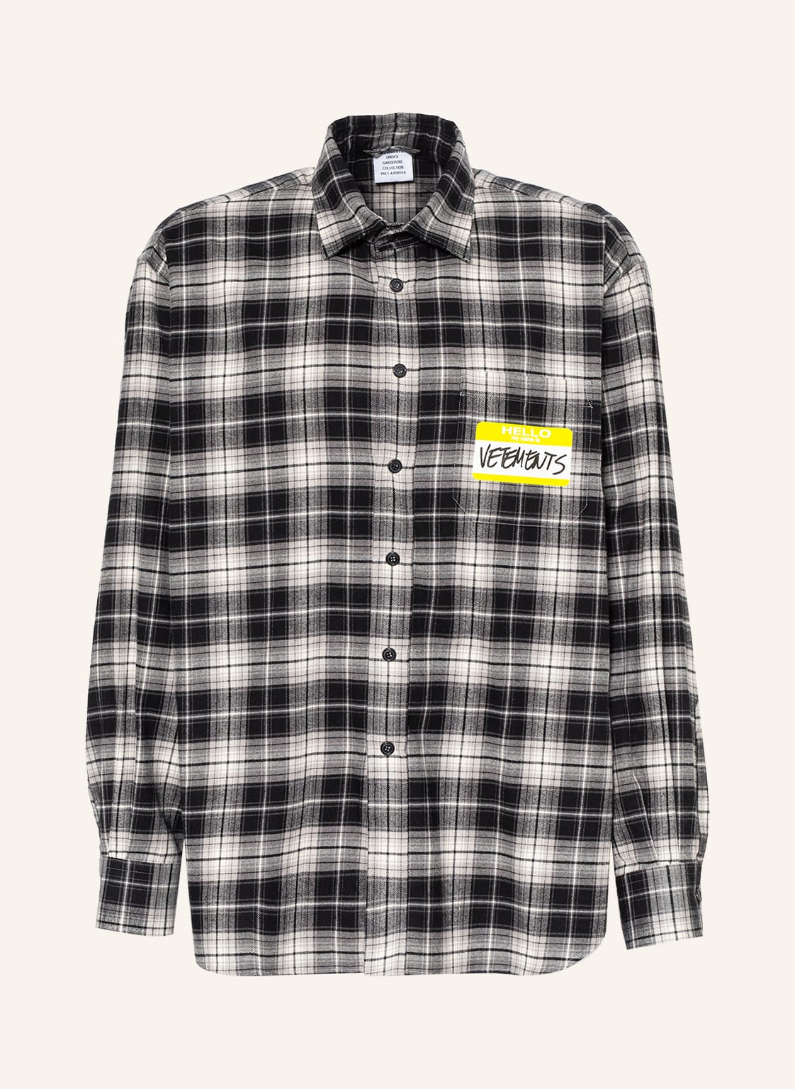 Image of Vetements Flanellhemd Comfort Fit schwarz