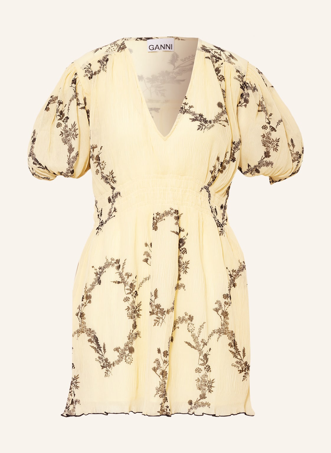Image of Ganni Plisseekleid gelb