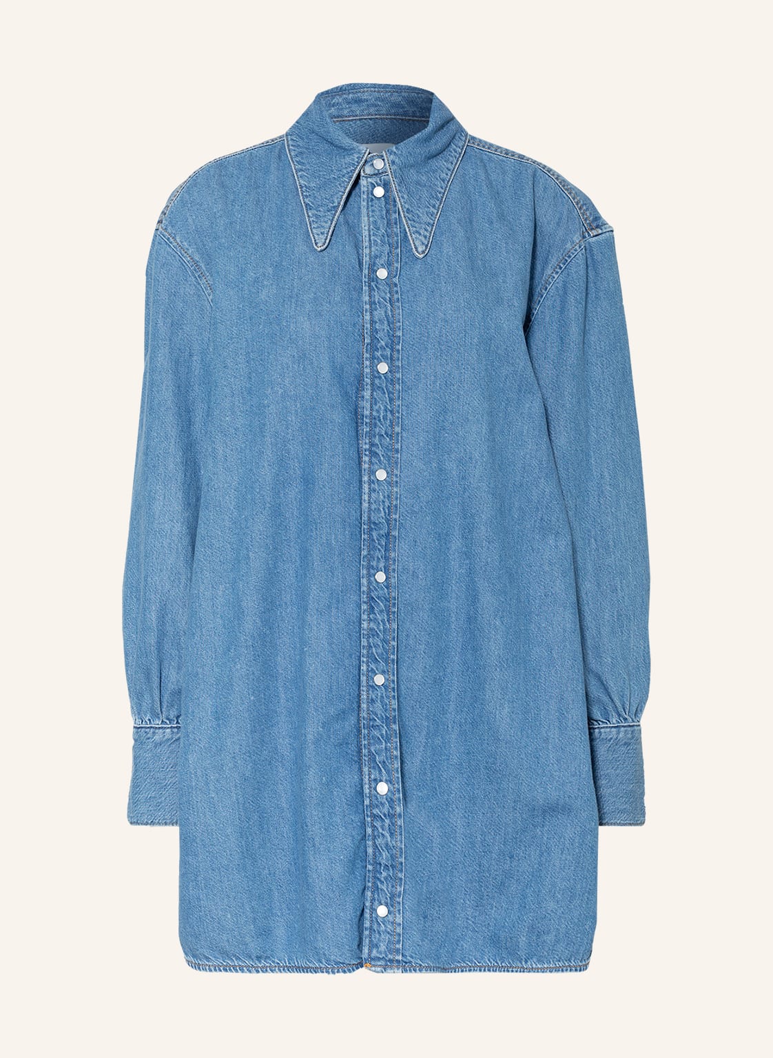 Image of Ganni Jeans-Overshirt Mit Cut-Outs blau