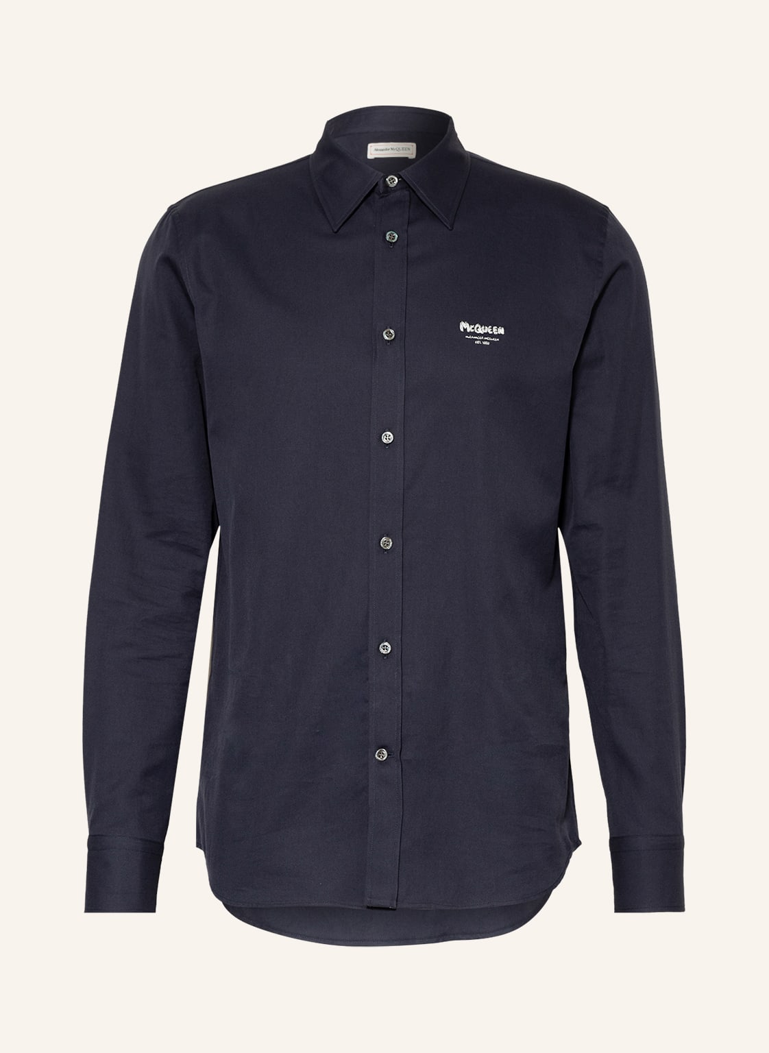 Image of Alexander Mcqueen Hemd Comfort Fit blau