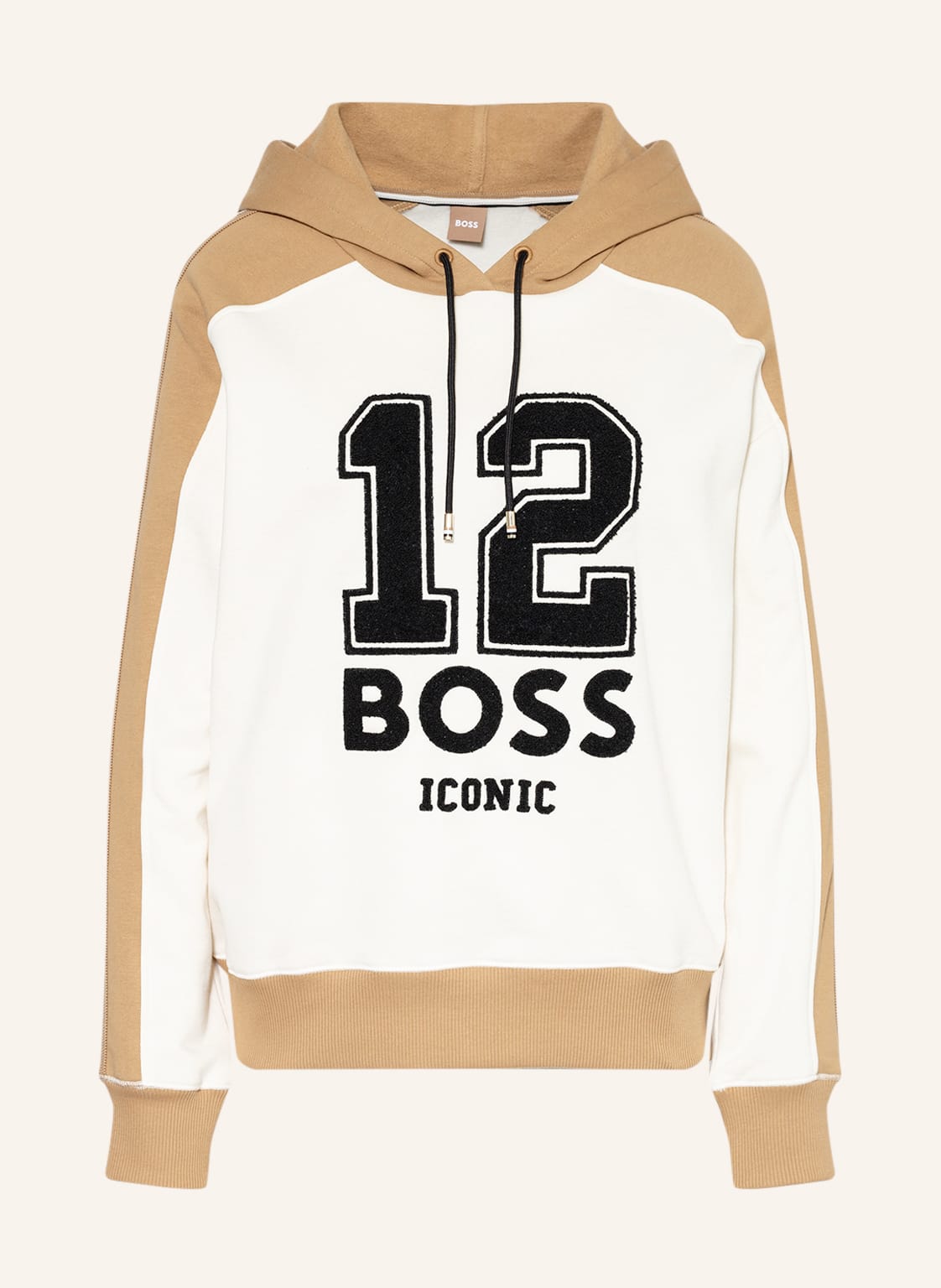 Image of Boss Hoodie Eraisy Mit Galonstreifen beige