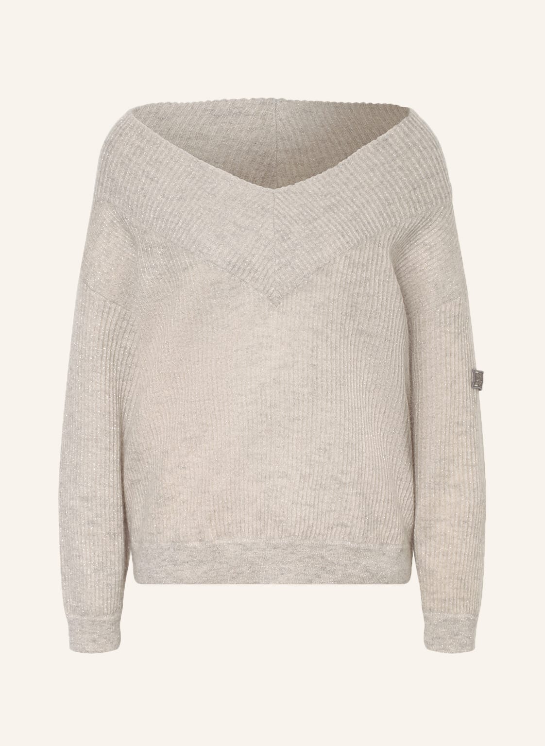 Image of Brunello Cucinelli Oversized-Pullover Mit Mohair Und Glitzergarn beige