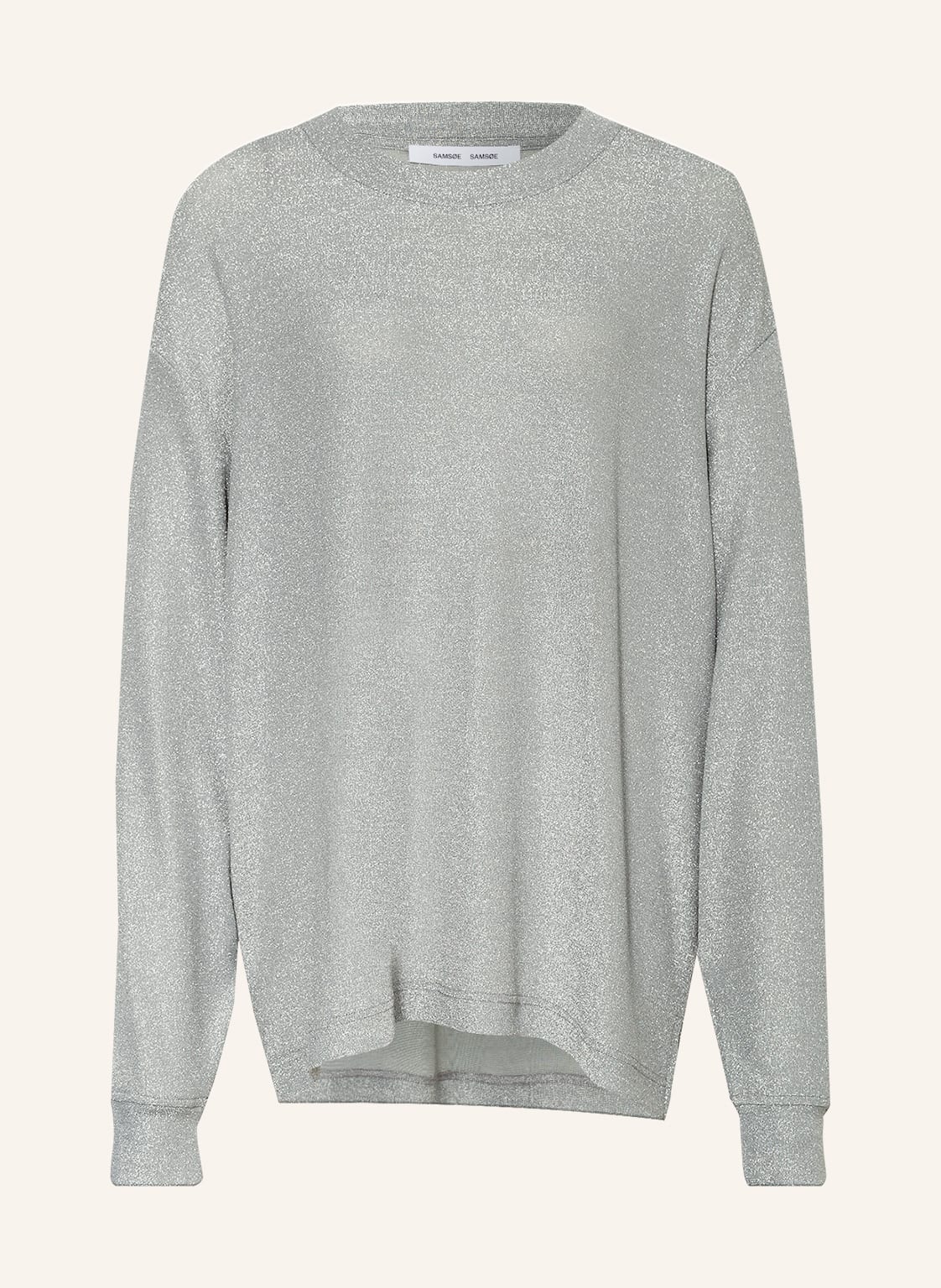 Image of Samsøe Samsøe Longsleeve Zenia Mit Glitzergarn silber