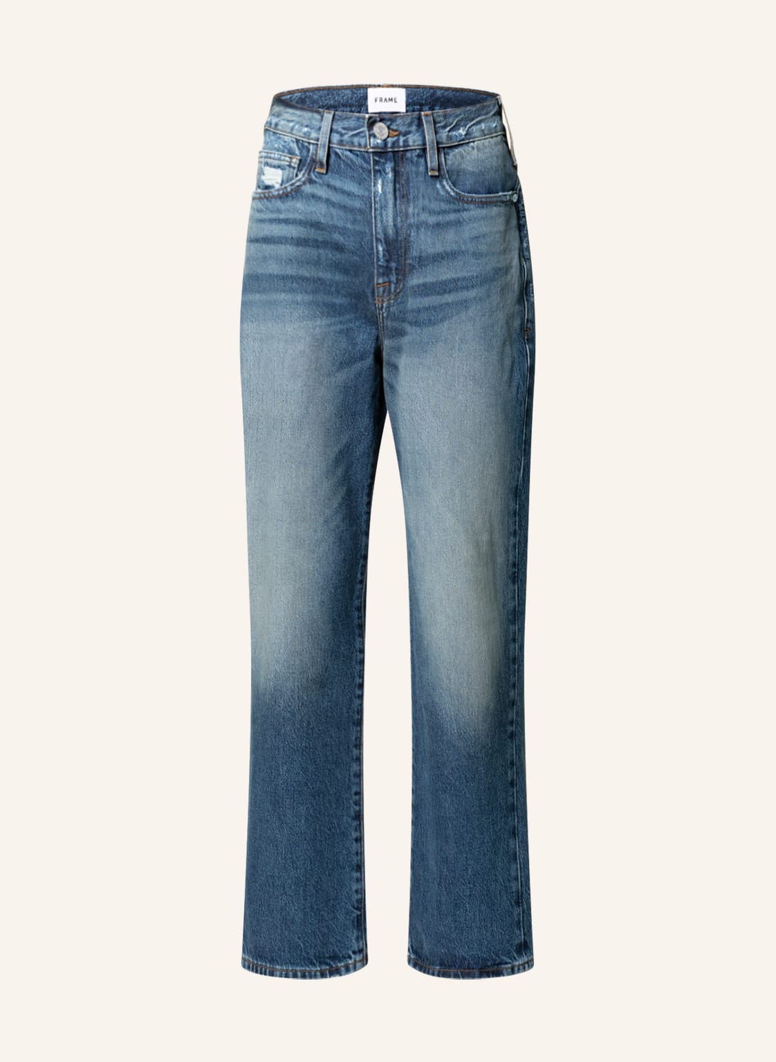 Image of Frame Denim Straight Jeans Le Jane Crop blau