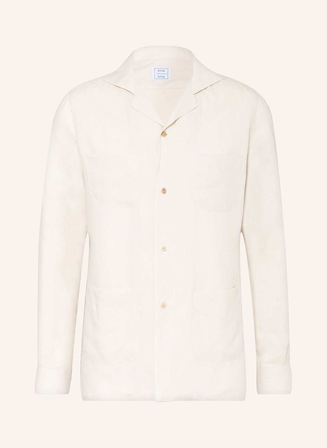 Image of Ripa Ripa Resorthemd Regular Fit Aus Leinen beige