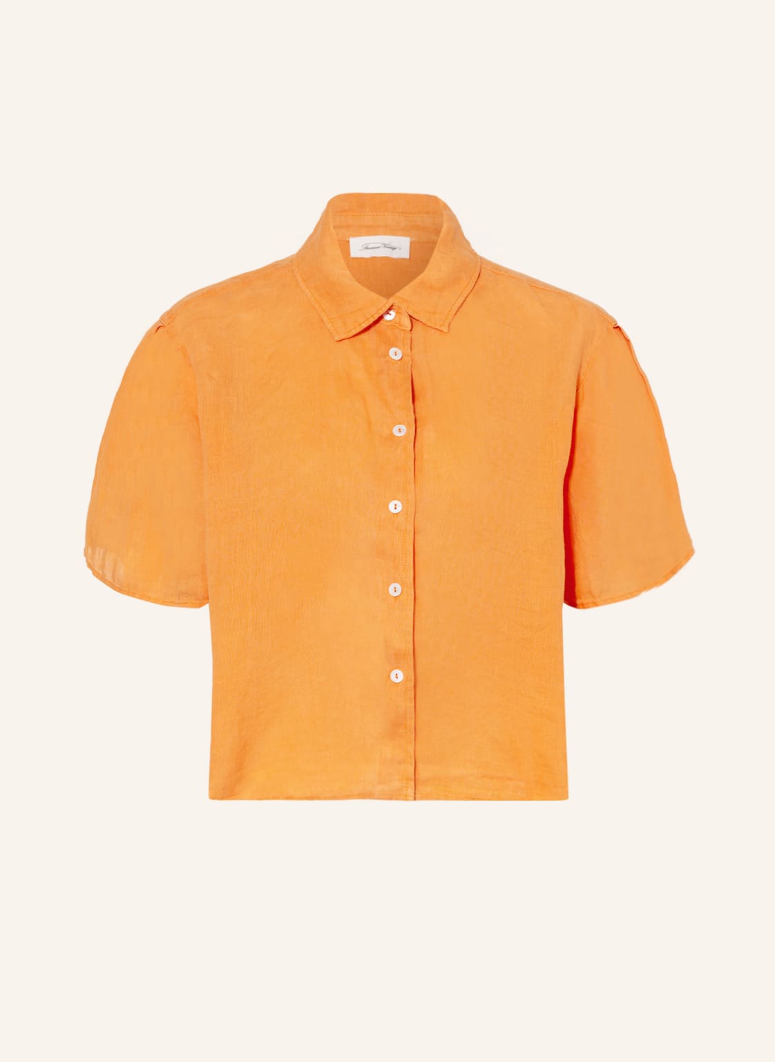 Image of American Vintage Hemdbluse Ivybo Aus Leinen orange