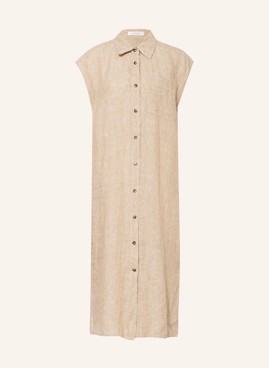 Image of Opus Hemdblusenkleid Warena Aus Leinen beige
