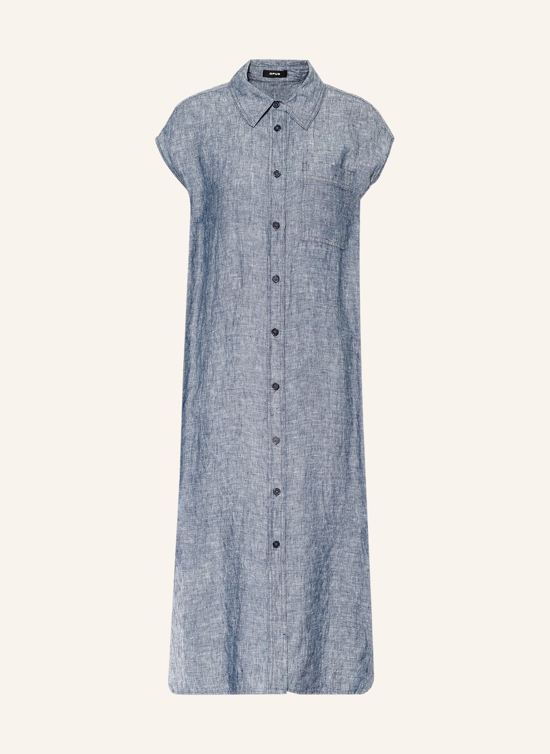 Image of Opus Hemdblusenkleid Warena Aus Leinen blau