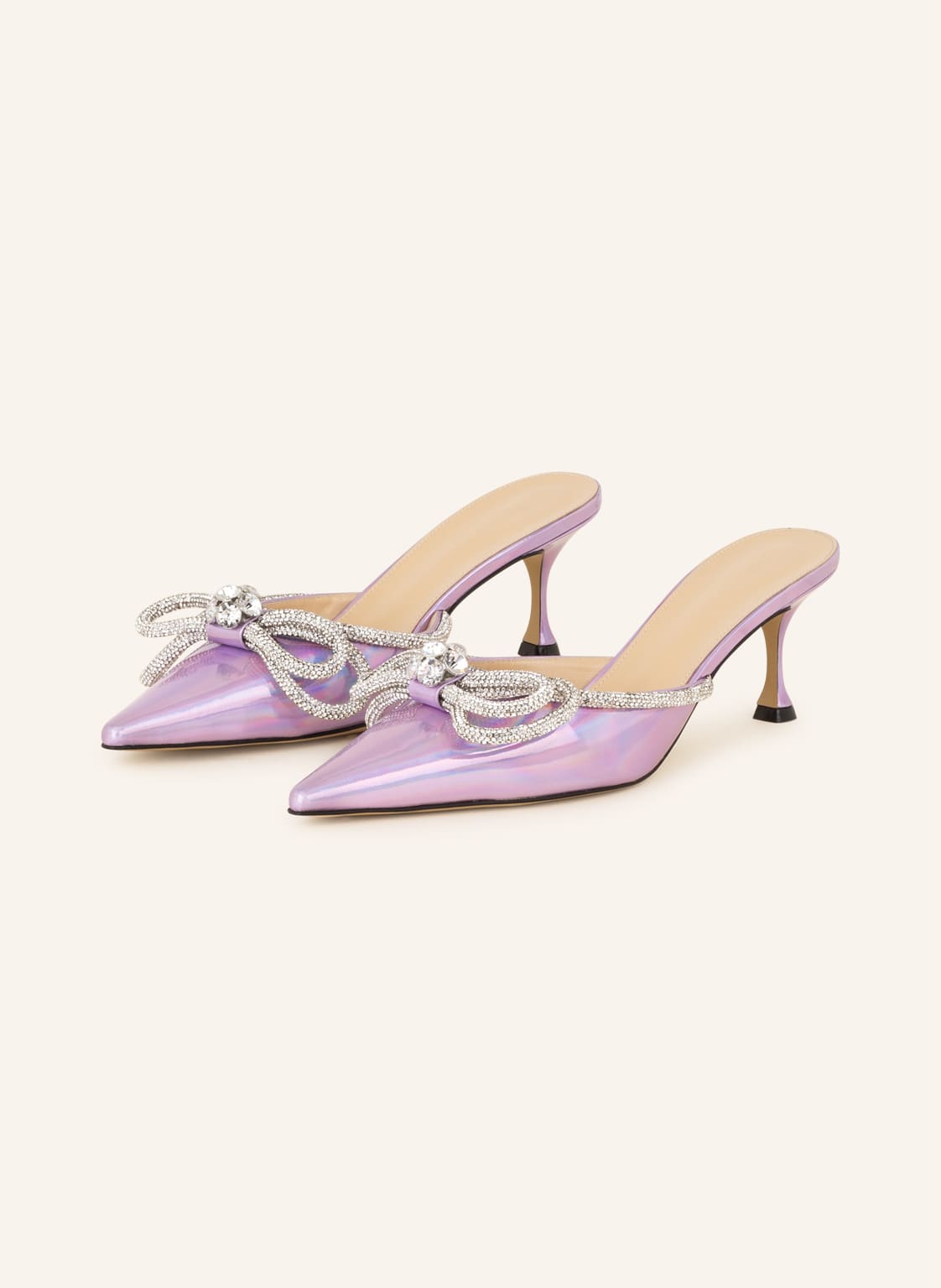 Image of Mach & Mach Mules Mit Schmucksteinen violett