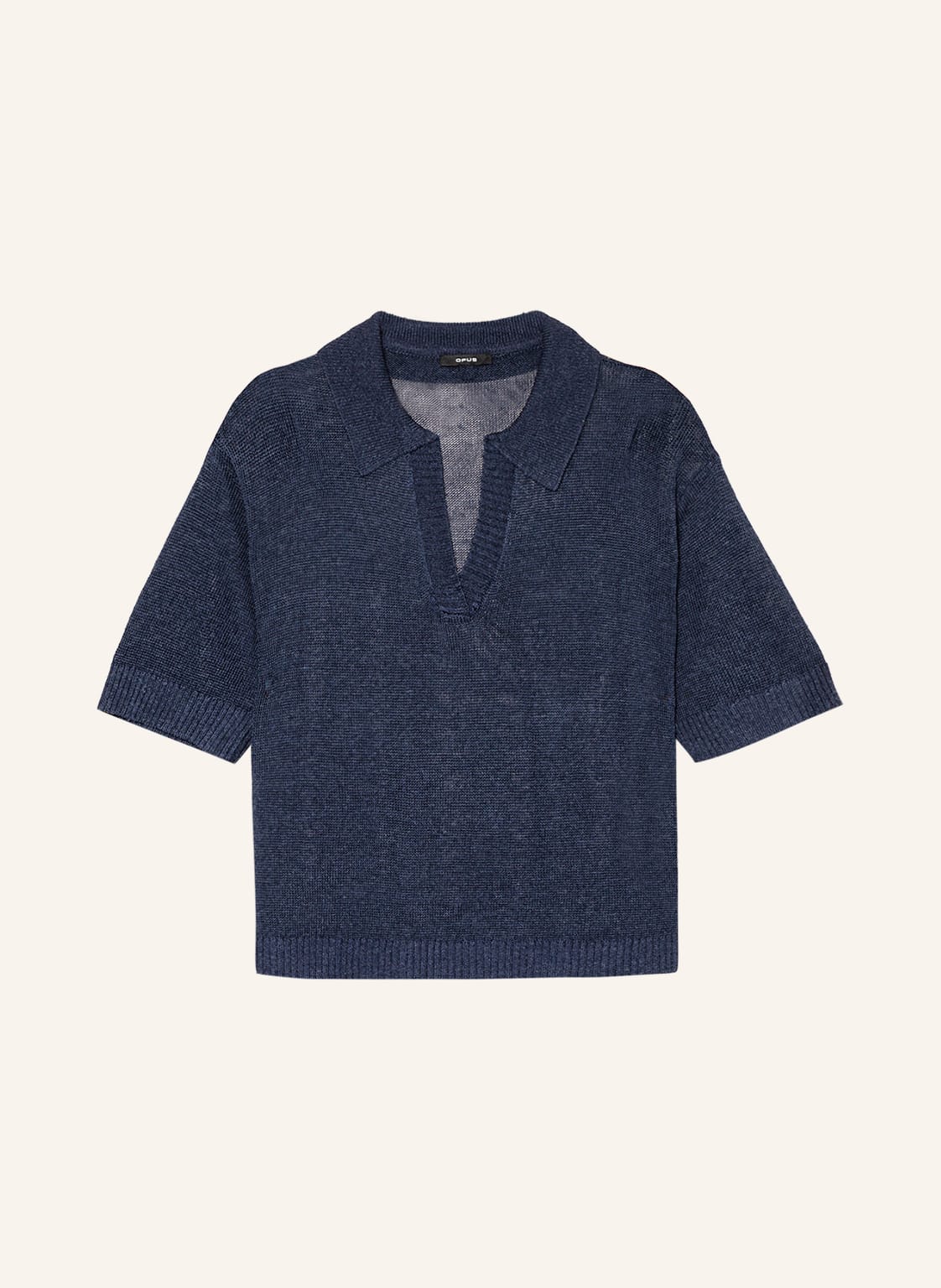 Image of Opus Strickshirt Pabela Mit Leinen blau