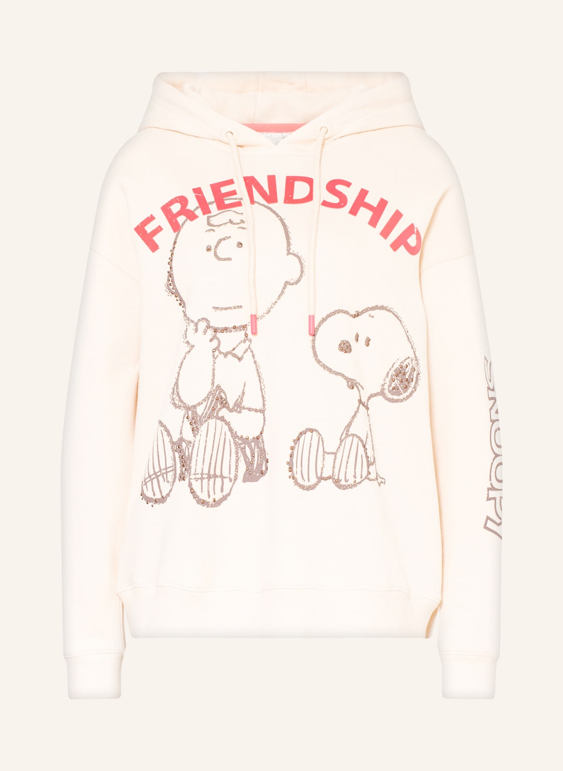 Image of Frogbox Hoodie Mit Schmucksteinen beige