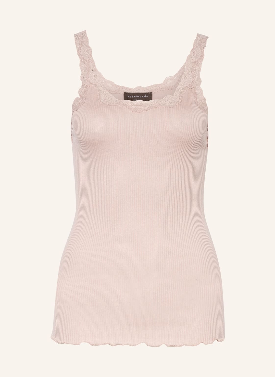 Image of Rosemunde Seidentop Babette Mit Spitzenbesatz rosa