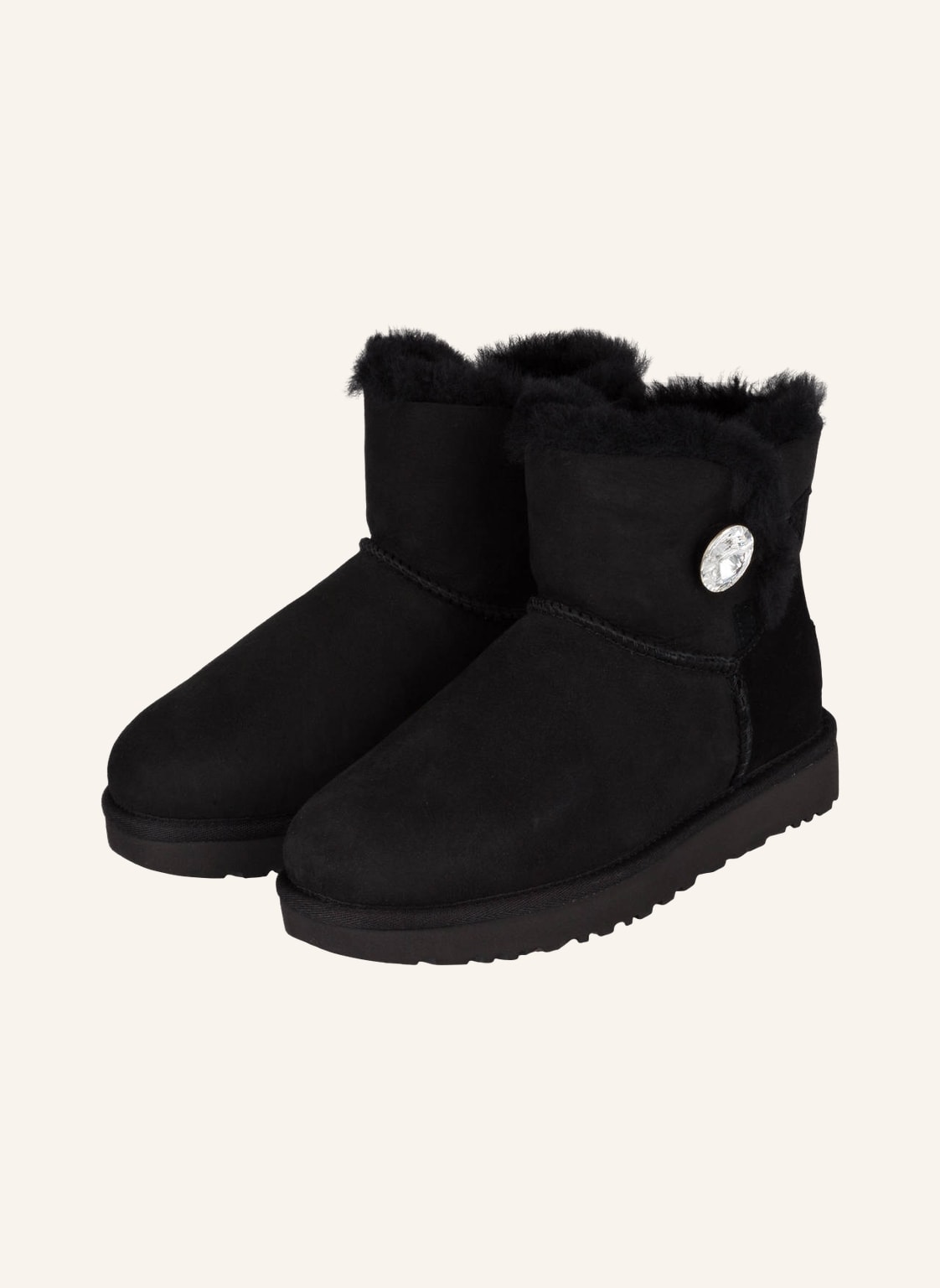 Image of Ugg Boots Mini Bailey Button Bling Mit Swarovski Kristallen schwarz