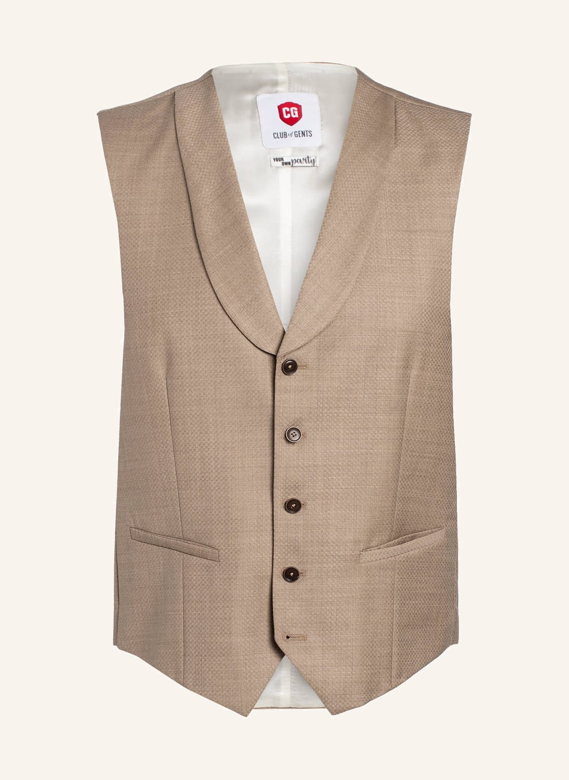 Image of Cg - Club Of Gents Anzugweste Cg Philipp Slim Fit beige