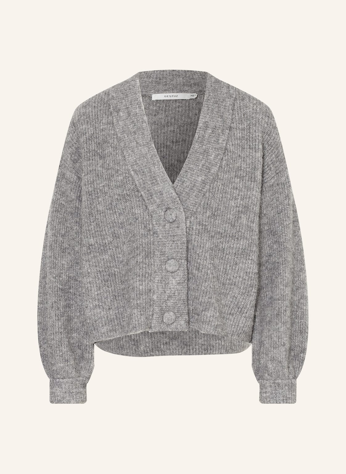 Image of Gestuz Oversized-Strickjacke Alphagz Mit Alpaka grau