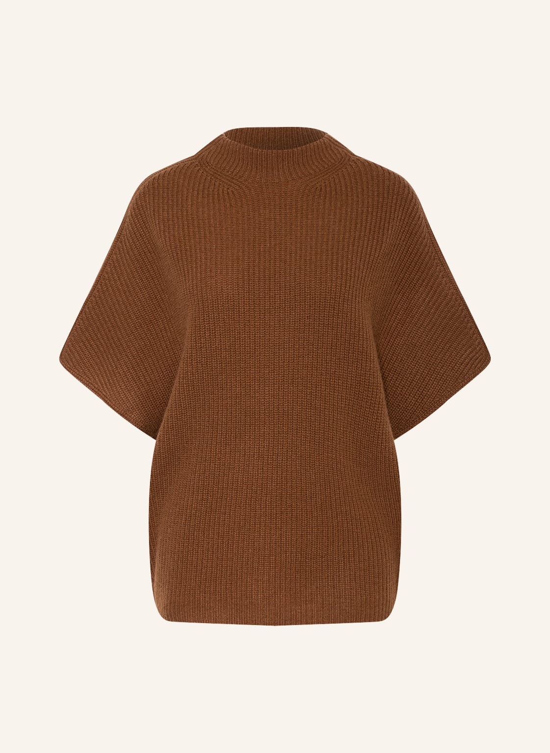 Image of Darling Harbour Kurzarm-Pullover Mit Cashmere braun