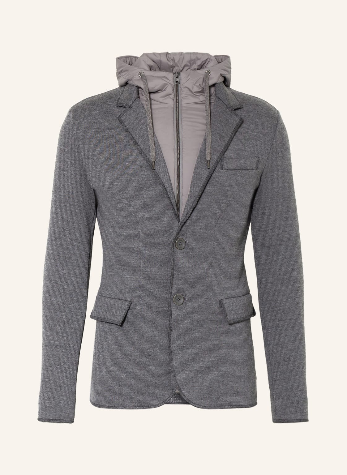 Image of Herno Sakko Slim Fit Mit Abnehmbarer Kapuze Und Blende grau