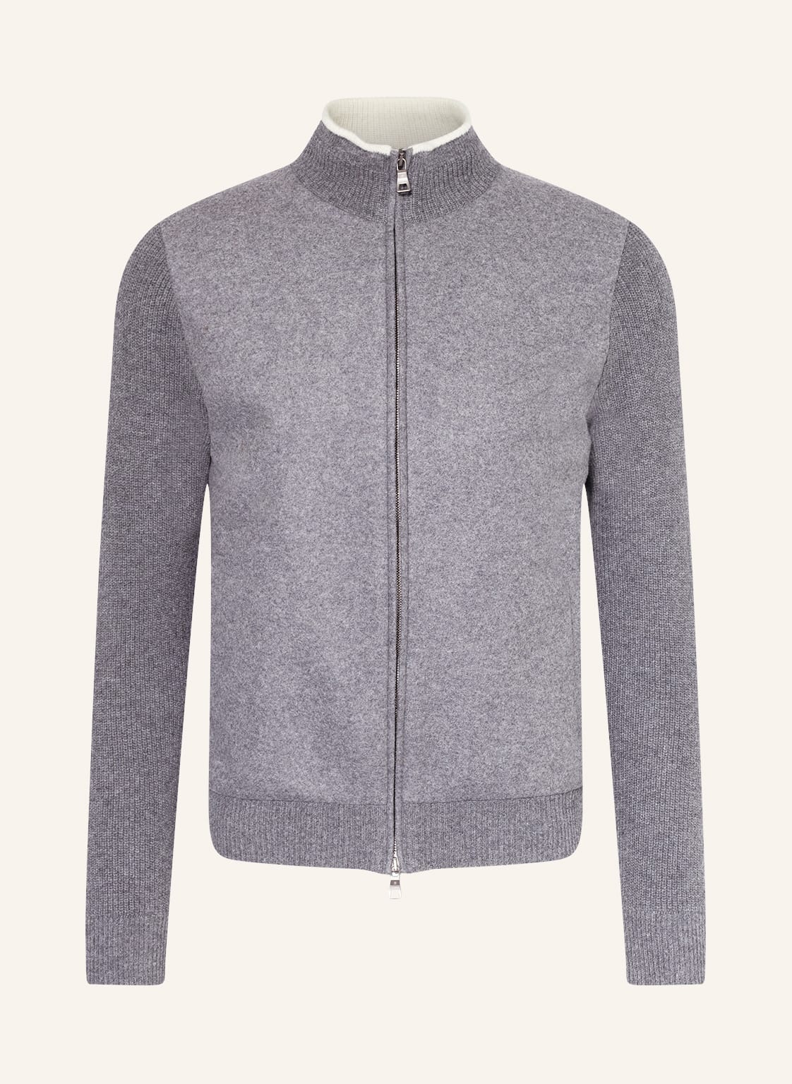 Image of Fioroni Strickjacke Im Materialmix grau